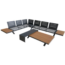 Load image into Gallery viewer, Candour Santorini Aluminium & Wood Corner Sofa Set