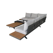 Load image into Gallery viewer, Candour Santorini Aluminium & Wood Corner Sofa Set