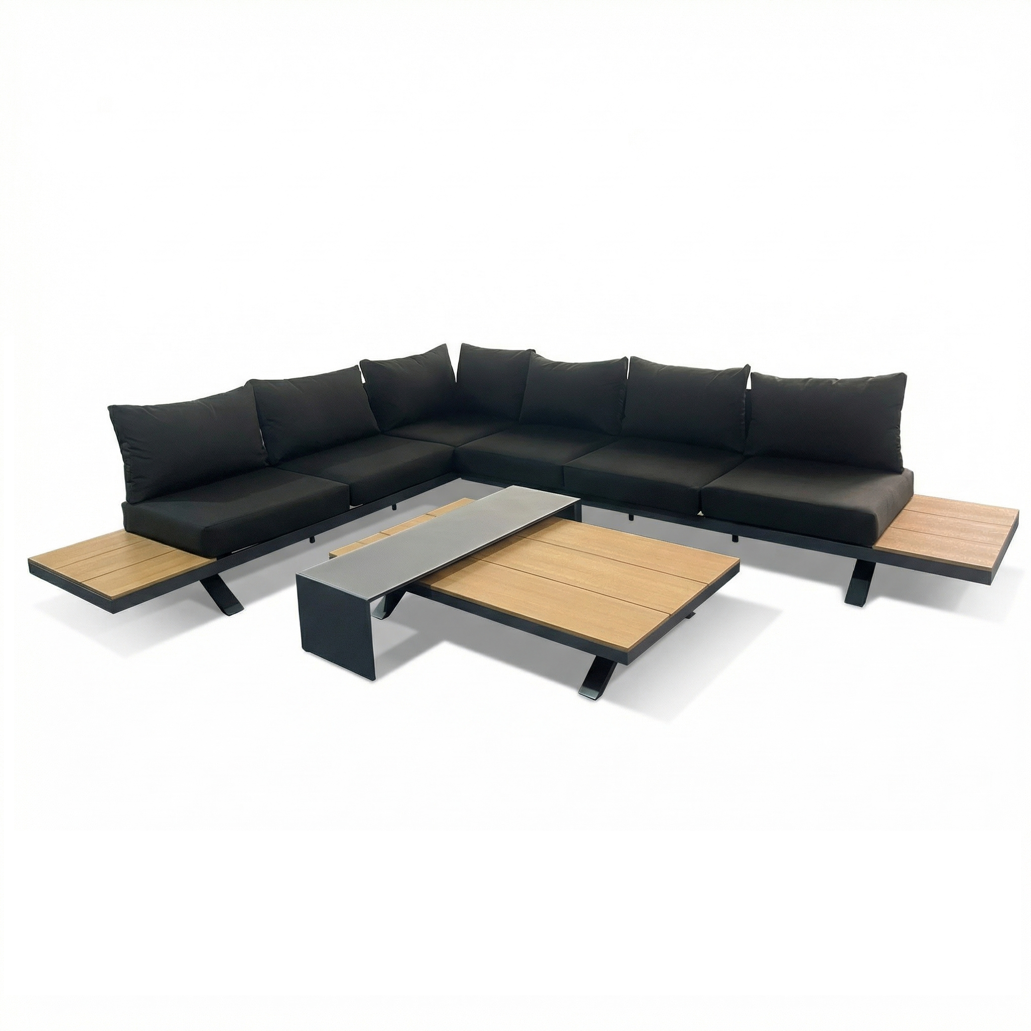 Candour Portofino Aluminium & Polywood Coffee Table Corner Sofa Set