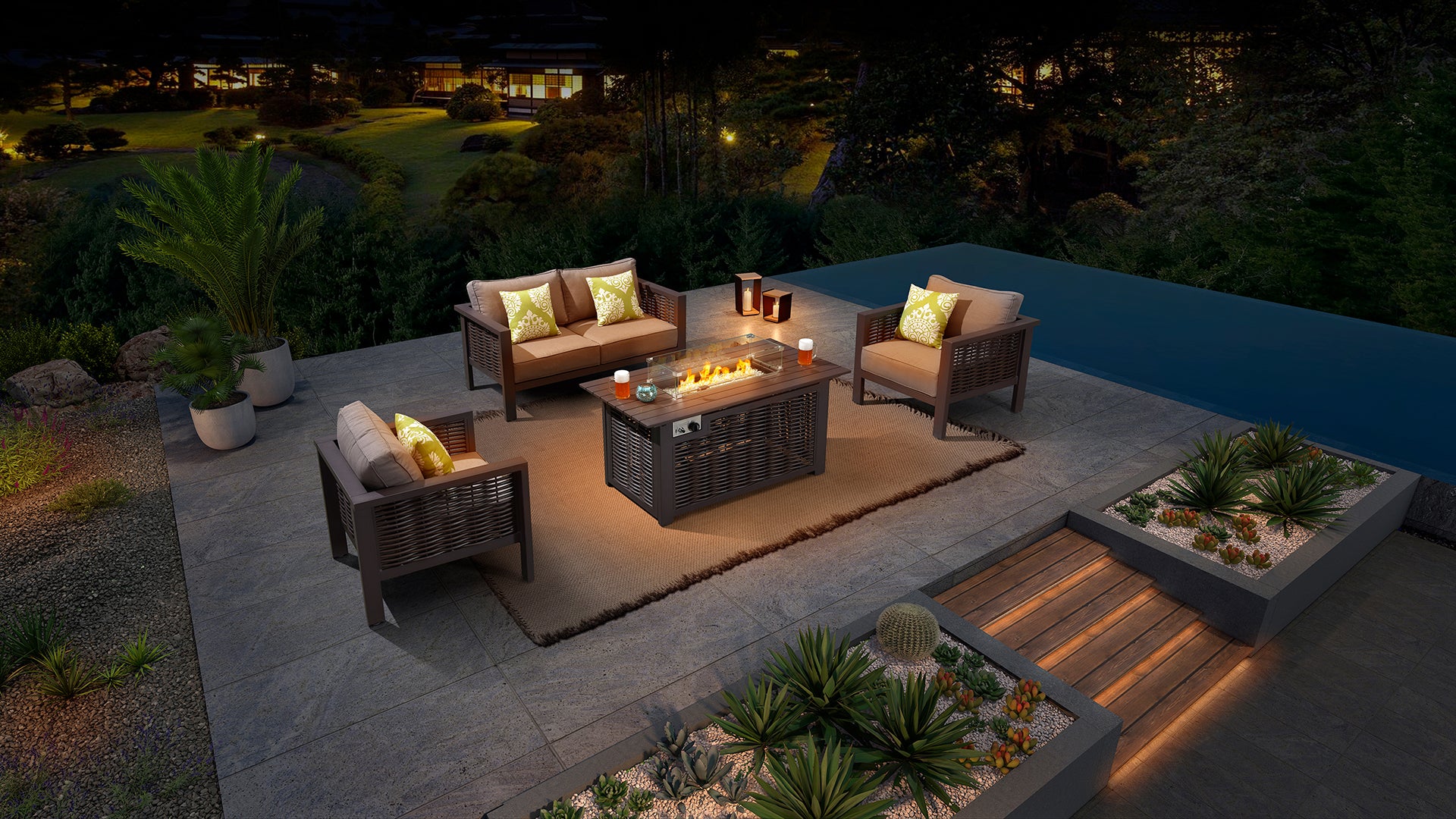 Candour Solace 3-Seater Sofa & Armchair Outdoor Set