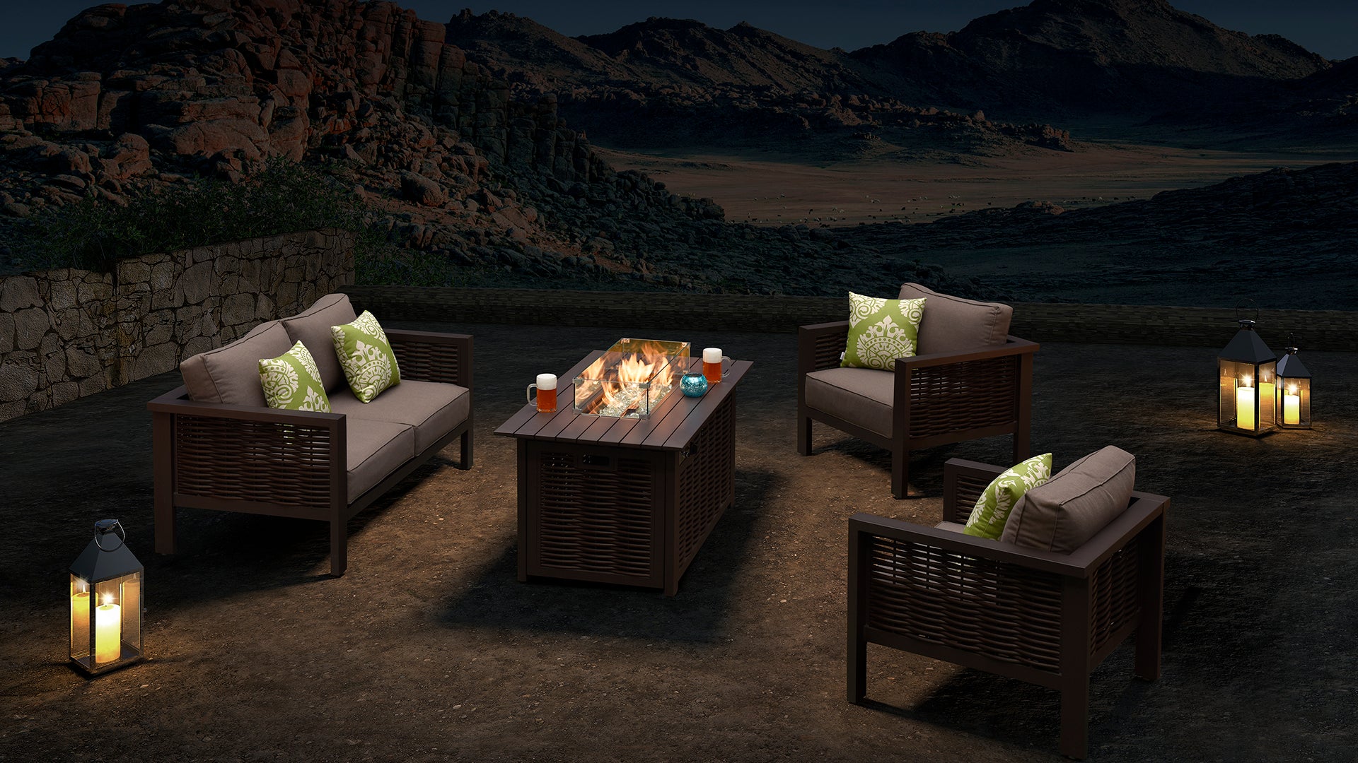 Candour Solace 3-Seater Sofa & Armchair Outdoor Set