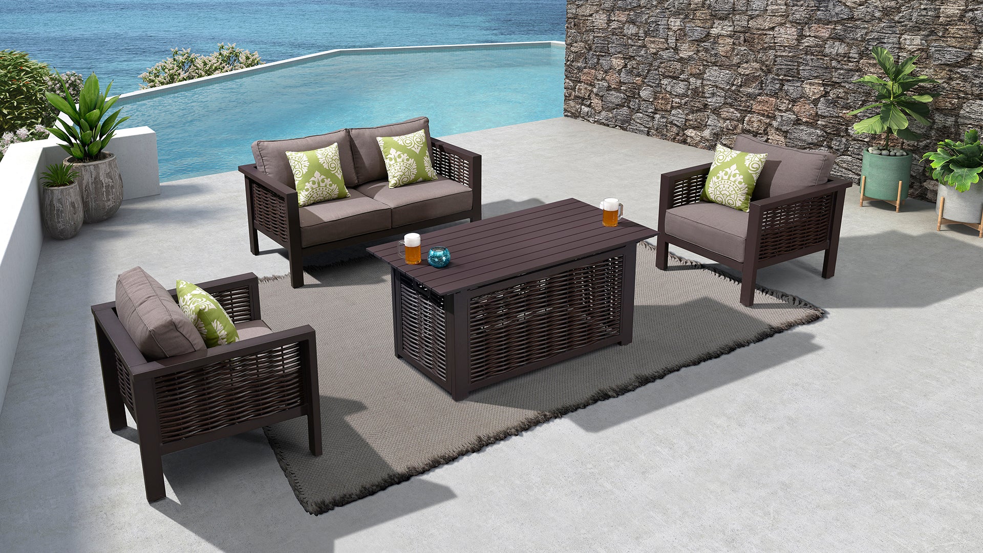Candour Solace 3-Seater Sofa & Armchair Outdoor Set