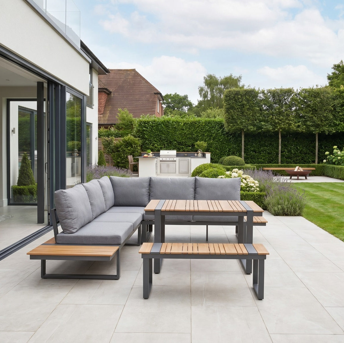 Candour Sorrento Corner Sofa Dining Set with Bench