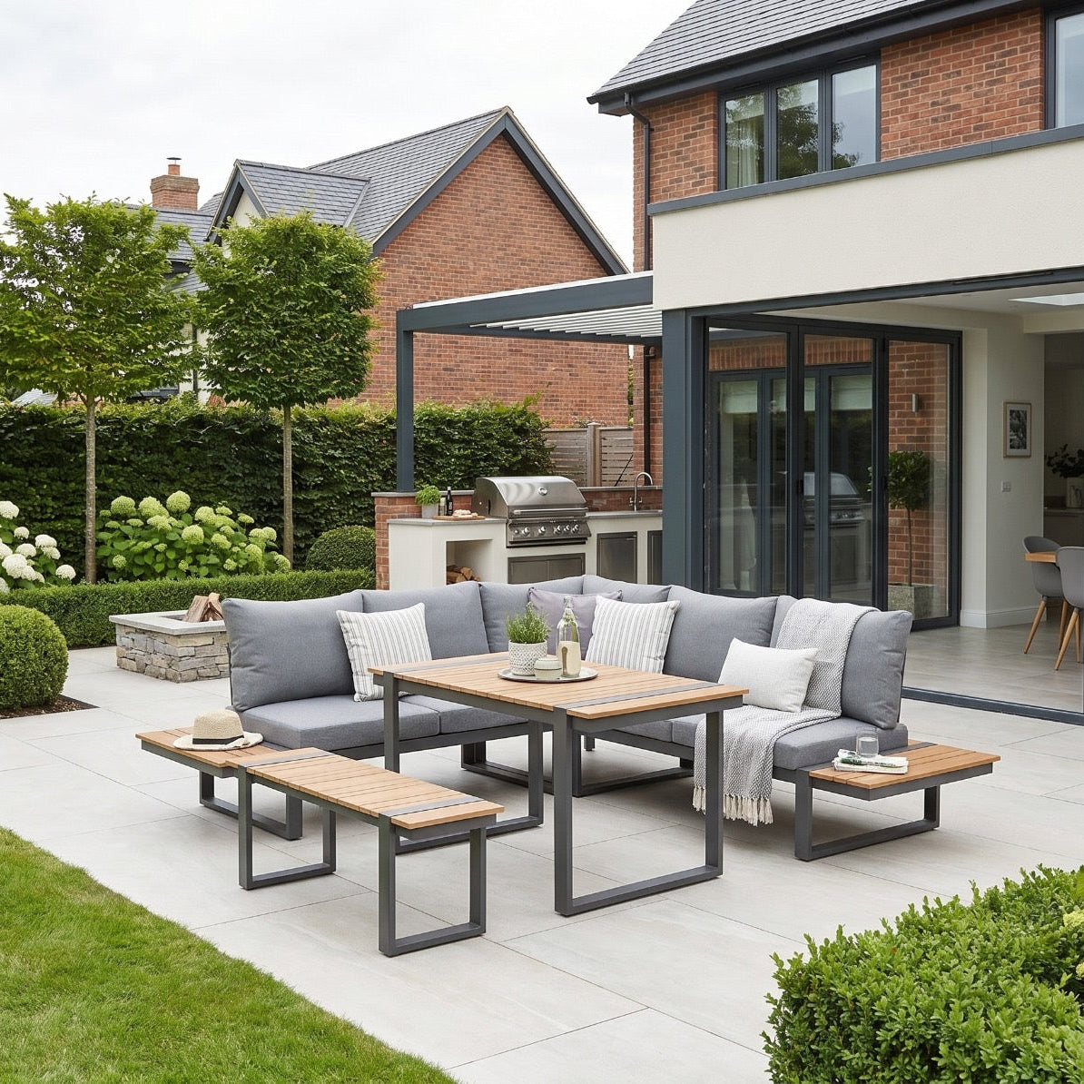 Candour Sorrento Corner Sofa Dining Set with Bench