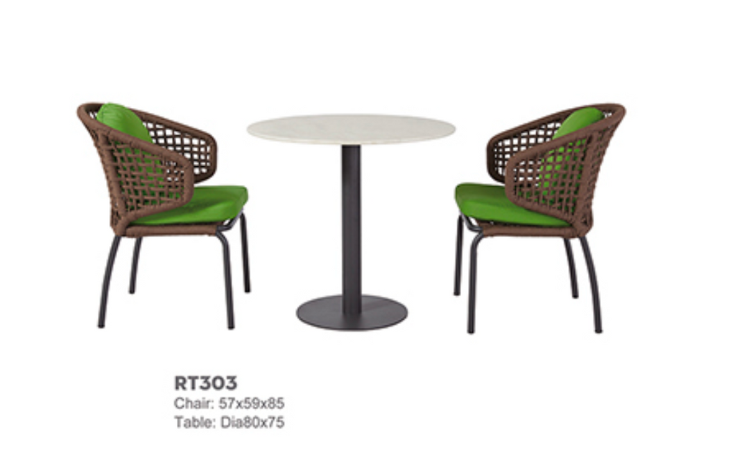 Candour Amalfi 2-Seater Rope Weave & Round Bistro Set