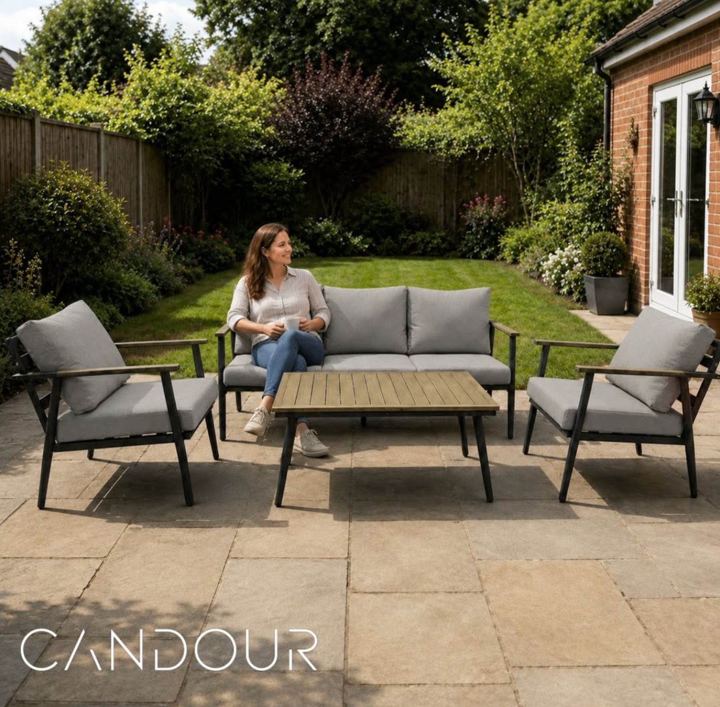 Candour Palermo 3-Seater Sofa & Armchair Outdoor Set