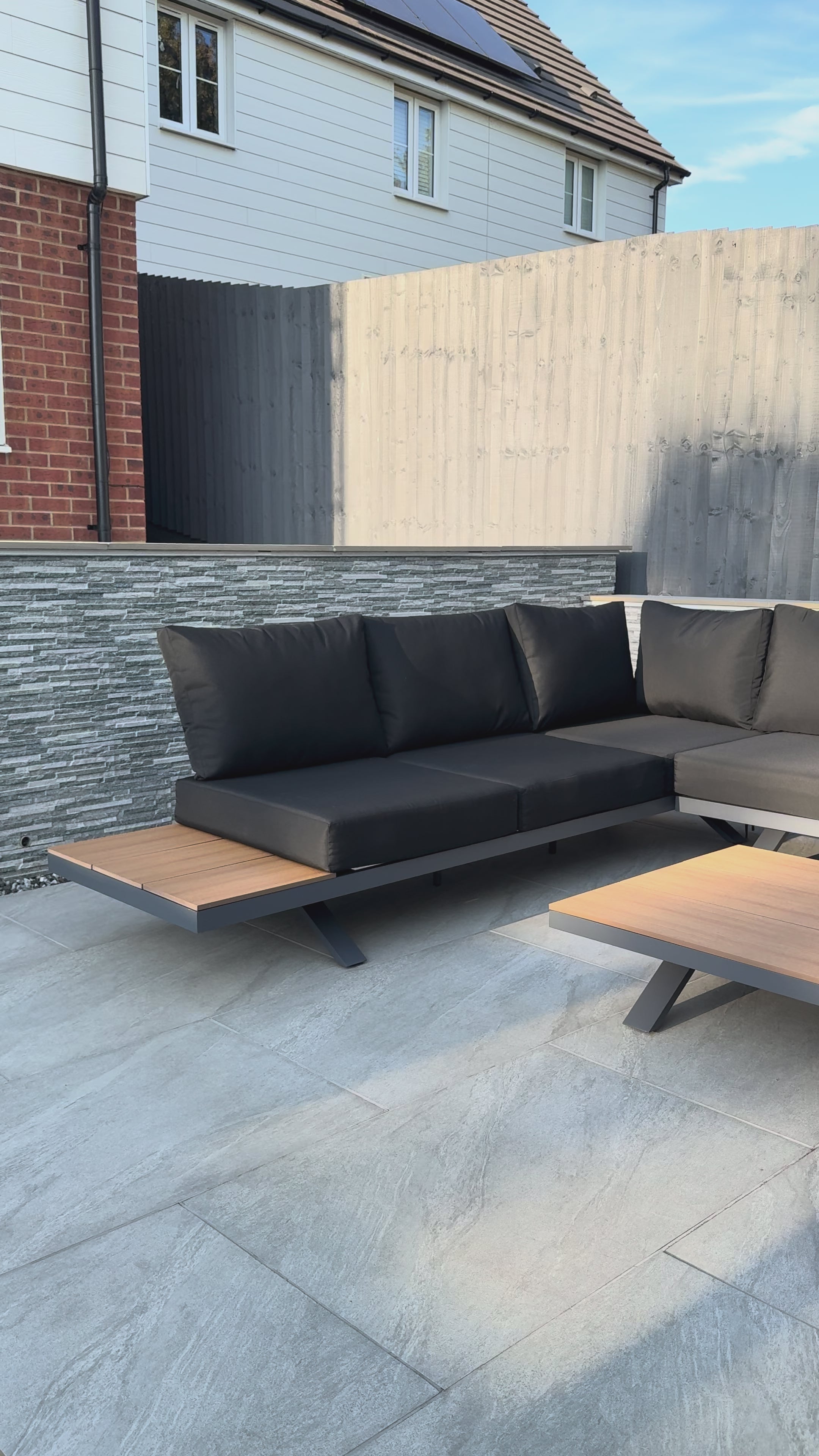 Candour Portofino Aluminium Corner Sofa Set with Polywood Tables