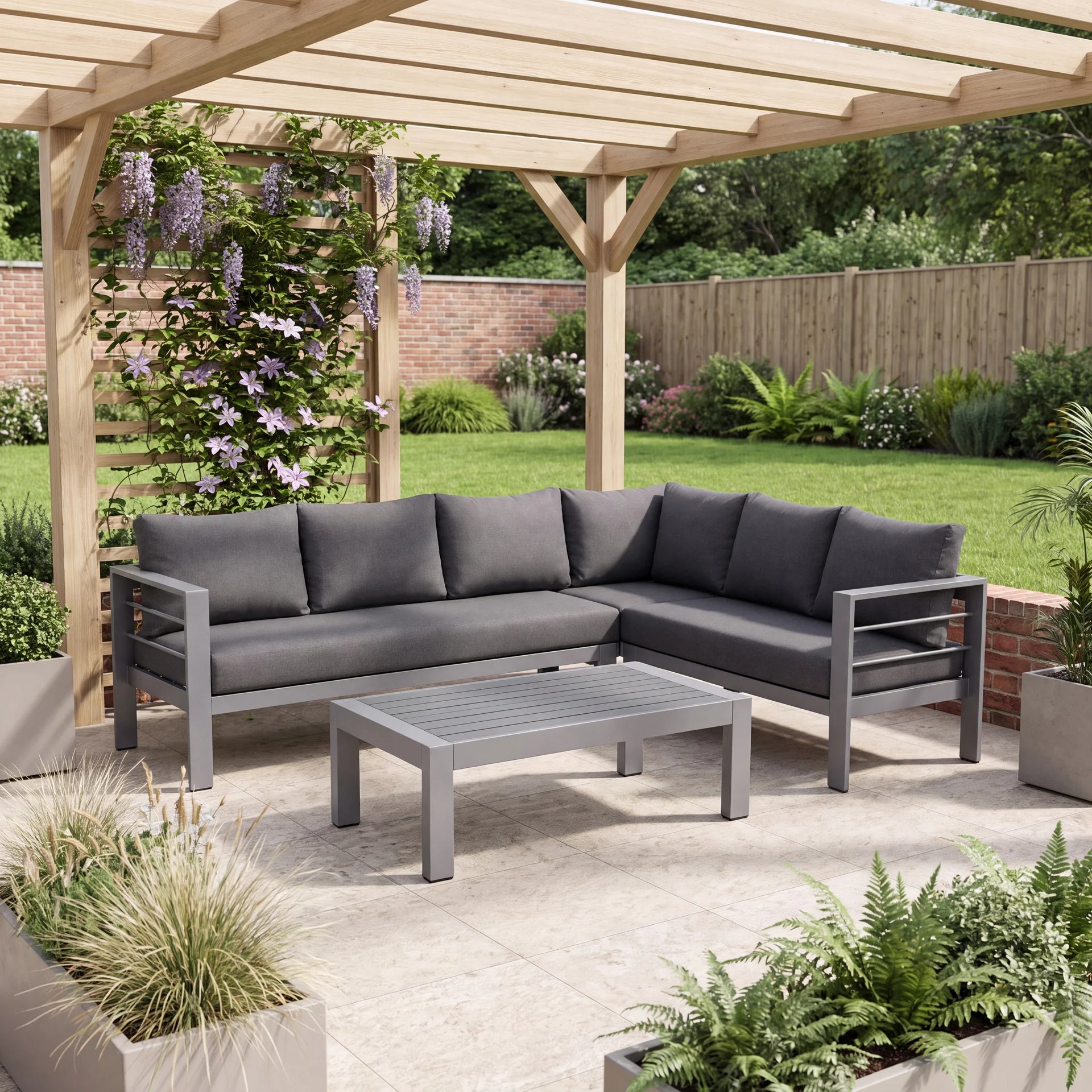 Candour Ravello Aluminium Corner Sofa Lounge Set